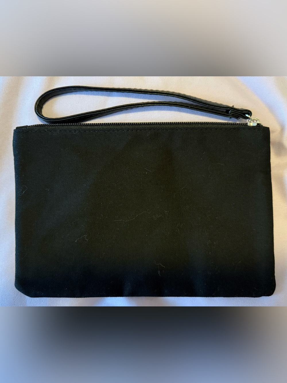 NWT Victoria's Secret Black Cosmetic Bag/Beach Pouch with Silver Sequin Logo - Picture 4 of 6